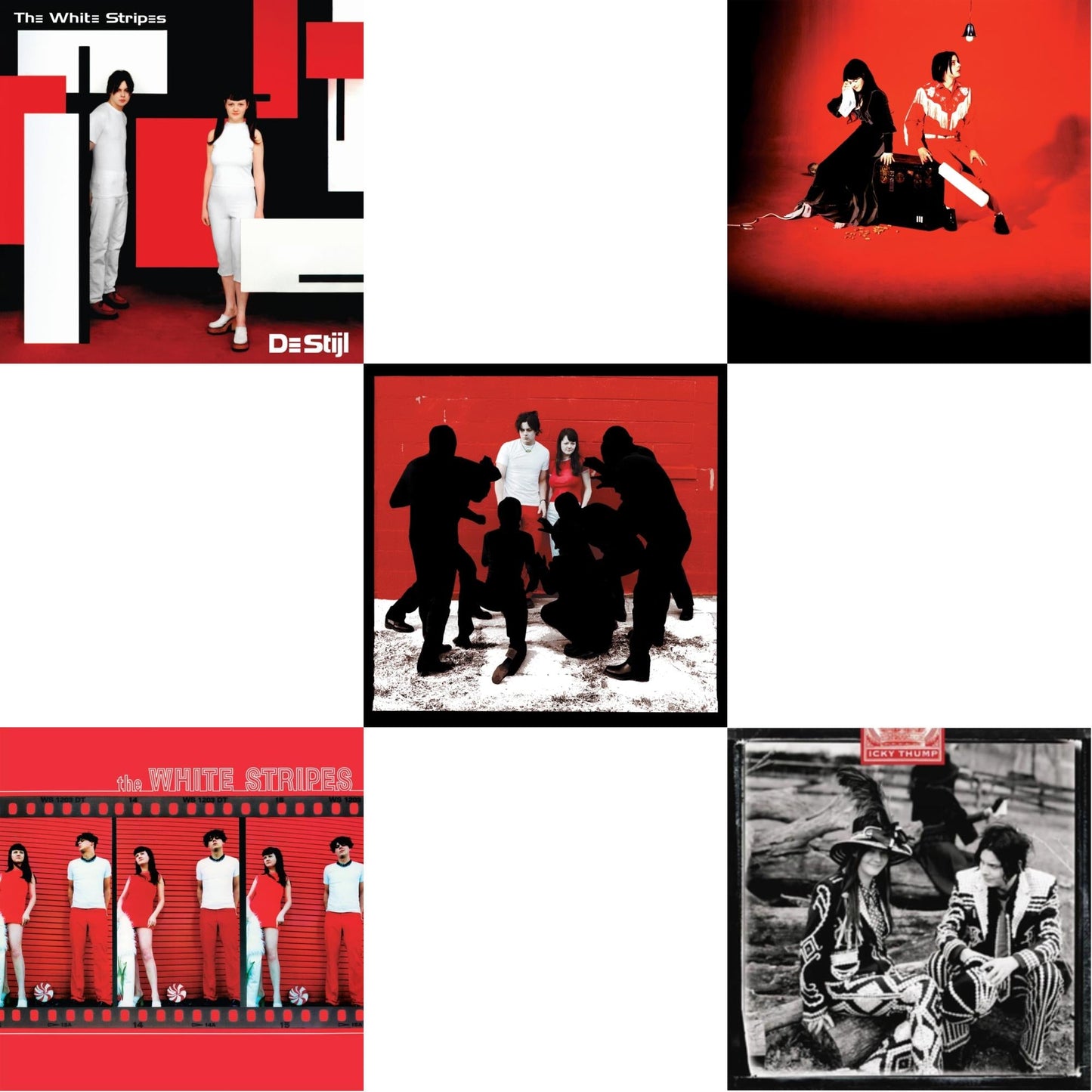 White Stripes - Elephant (2LP) & Icky Thump (2LP) & De Stijl & White Blood Cells (Reissue) & White Stripes