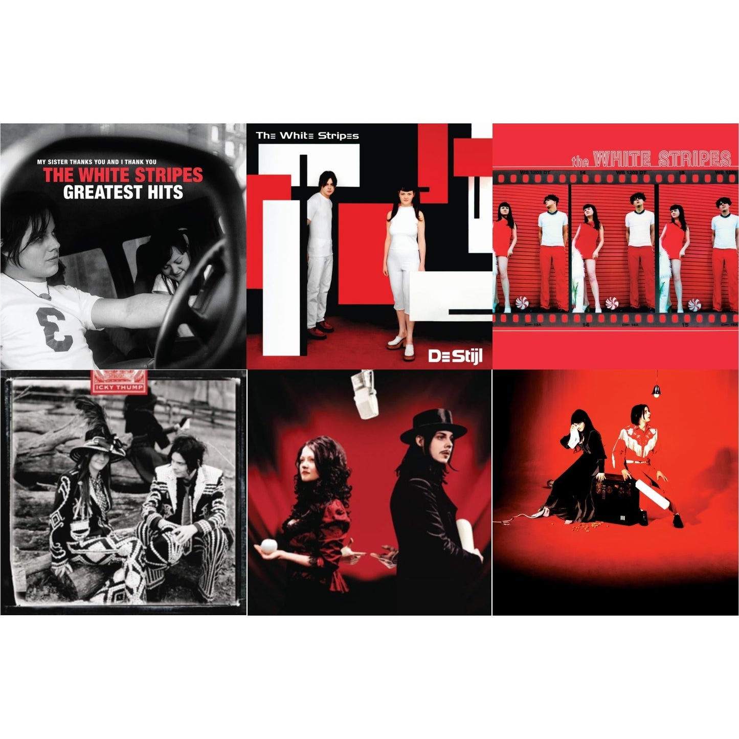 White Stripes - Elephant (2LP) & Get Behind Me Satan (2LP) & Icky Thump (2LP) & De Stijl & White Stripes & White Stripes Greatest Hits (2LP)