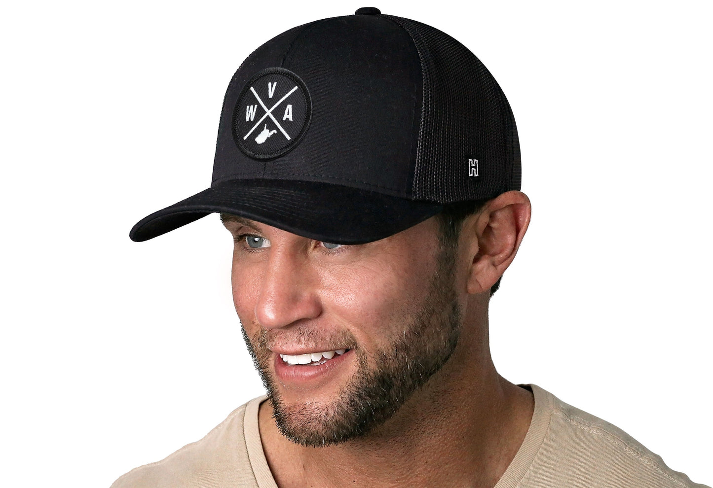 West Virginia Trucker Hat  |  Black WVA X Snapback