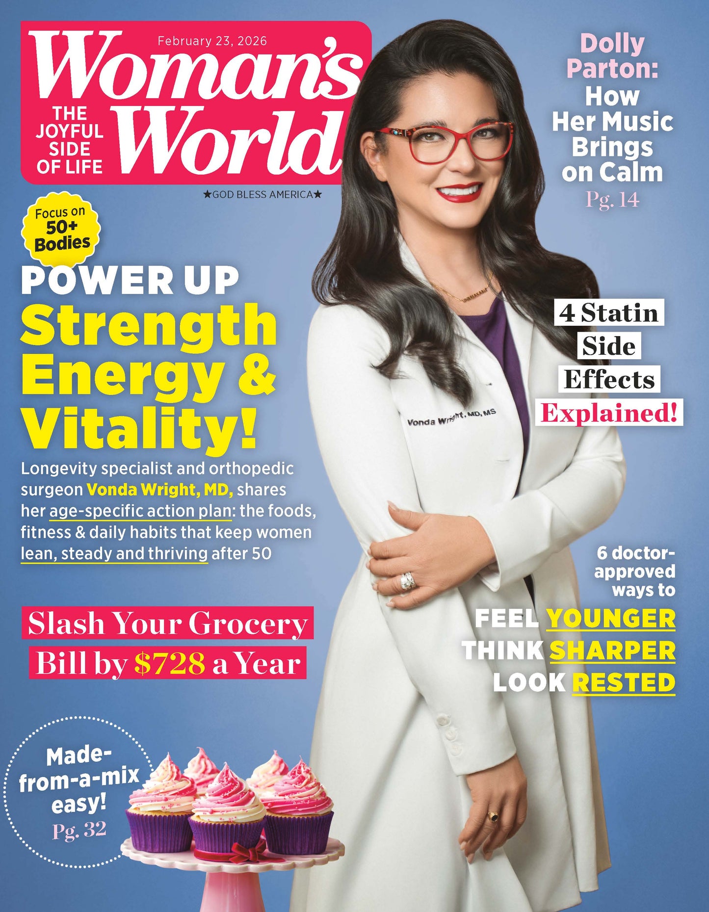 Woman's World - 02.23.26: Power Up Your Strength, Energy & Vitality With Vonda Wright’s Ageless Wellness Secrets, How Dolly Parton's Music Brings On Calm, Feel Younger, Beat Fatigue & More!