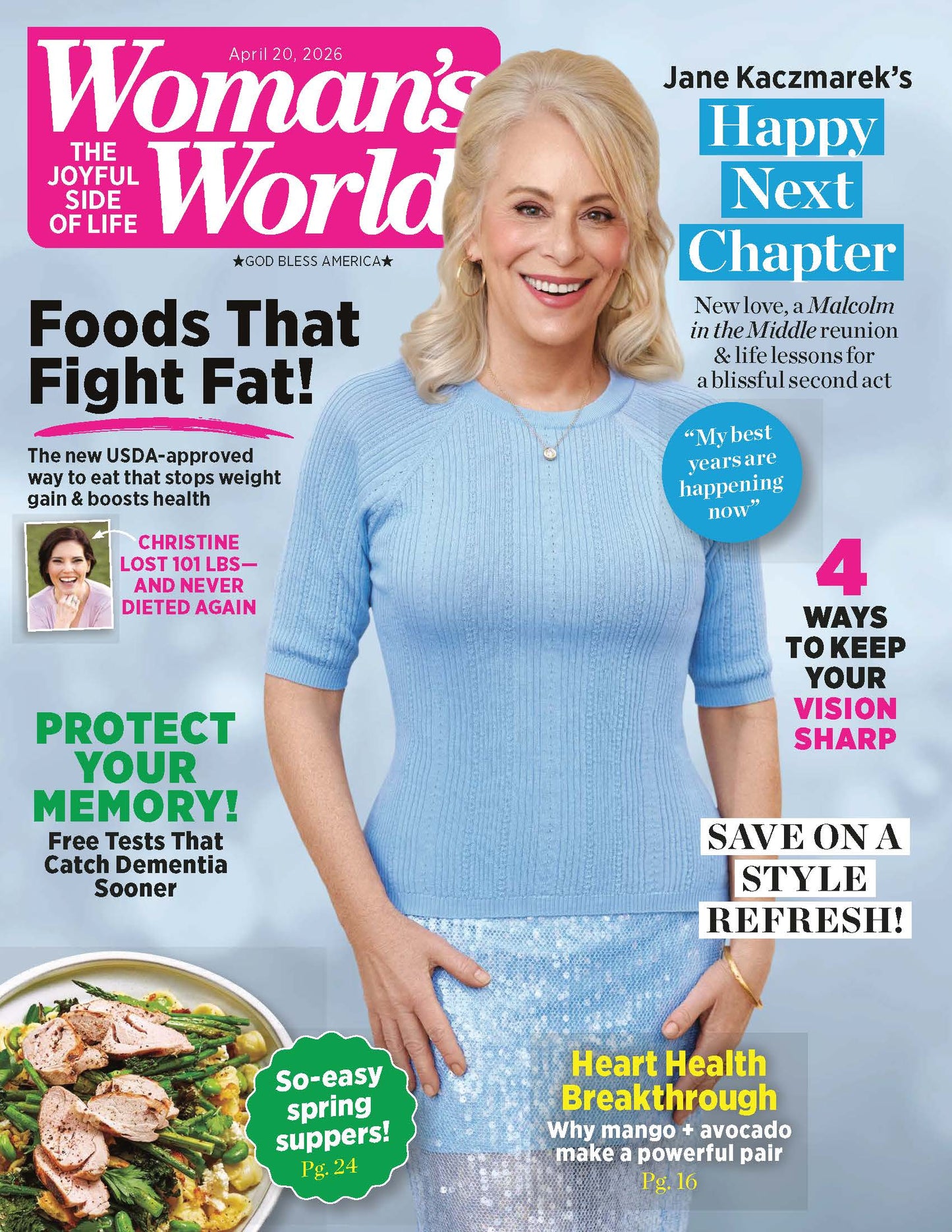 Woman's World - 04.20.26: Jane Kaczmarek's Happy Next Chapter, New Love, Malcolm In The Middle Reunion & Life Lessons, Protect Your Memory, Keep Your Vision Sharp, Heart Health Breakthroughs & More!