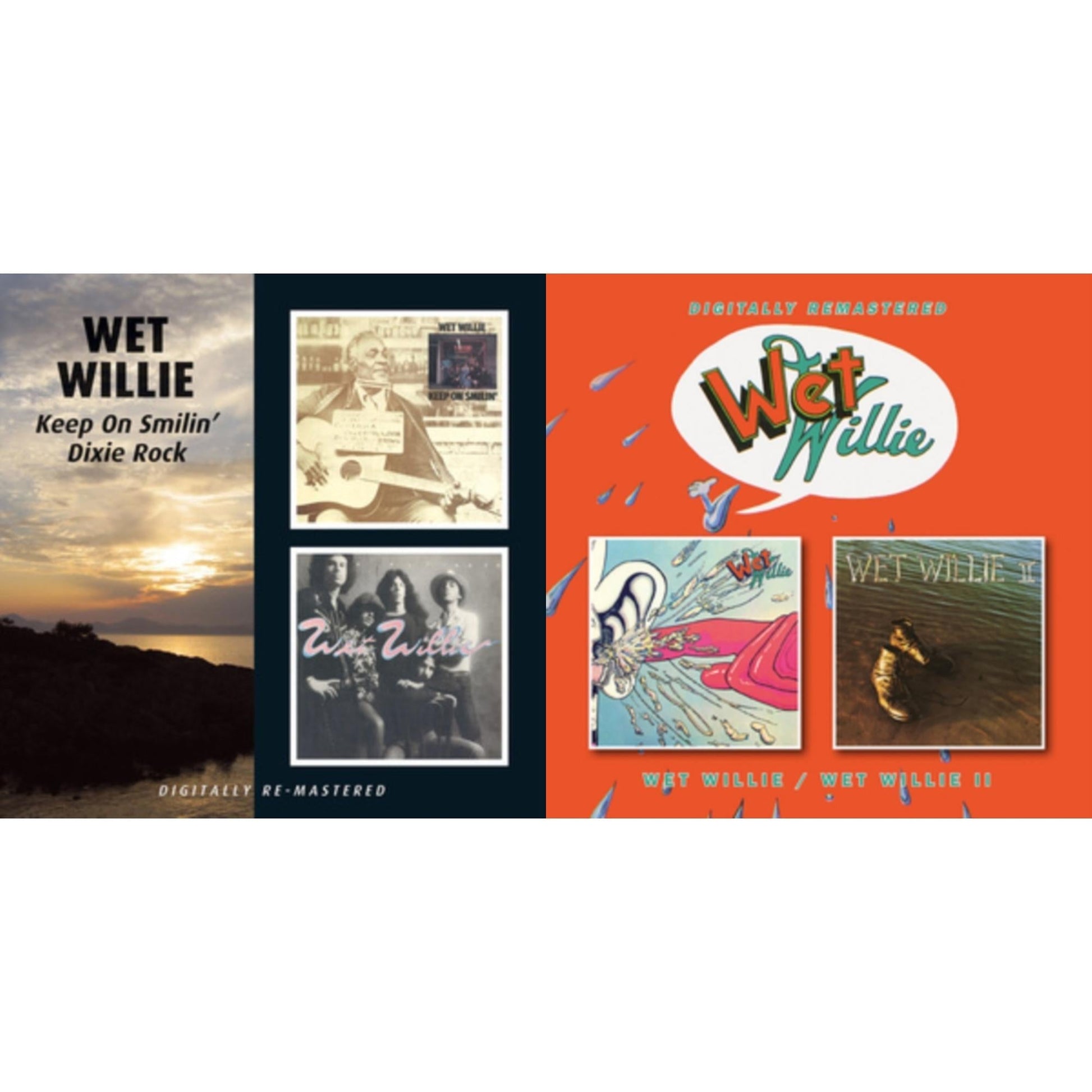 Wet Willie - Keep On Smiling / Dixie Rock (Remastered) & Wet Willie / Wet Wille Ii - CD Bundle