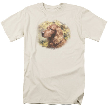 Wildlife Irish Setter Head Mens T Shirt Cream Officially Licensed