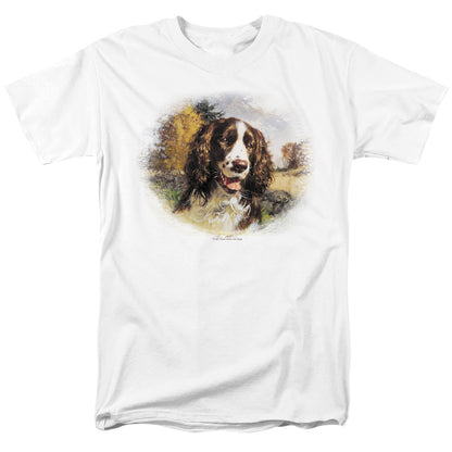 Wildlife Springer Spaniel Head Mens T Shirt White Officially Licensed