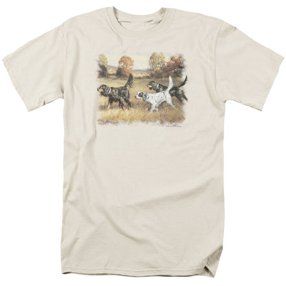 Wildlife Three Setters Mens T Shirt Cream Officially Licensed