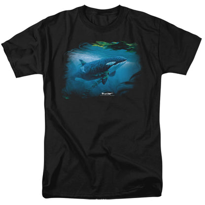 Wildlife Pursuit Thru The Kelp Orca Mens T Shirt Black Officially Licensed