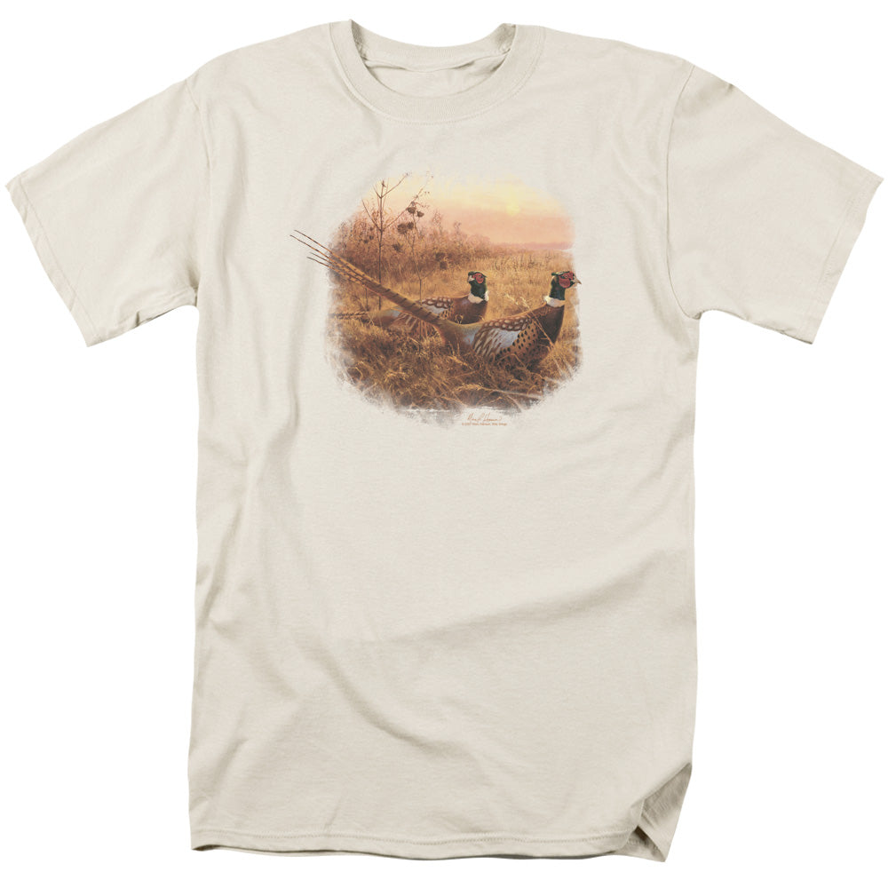 Wildlife First Alert Pheasants Mens T Shirt Cream Officially Licensed