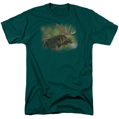 Wildlife Crisp Fall Morning Mens T Shirt Hunter Green Officially Licensed