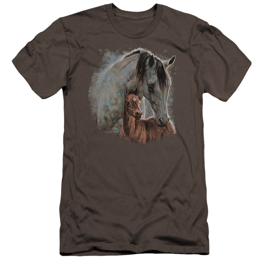 Wild Wings Painted Horses Hbo Premium Bella Canvas Slim Fit Mens T Shirt Charcoal