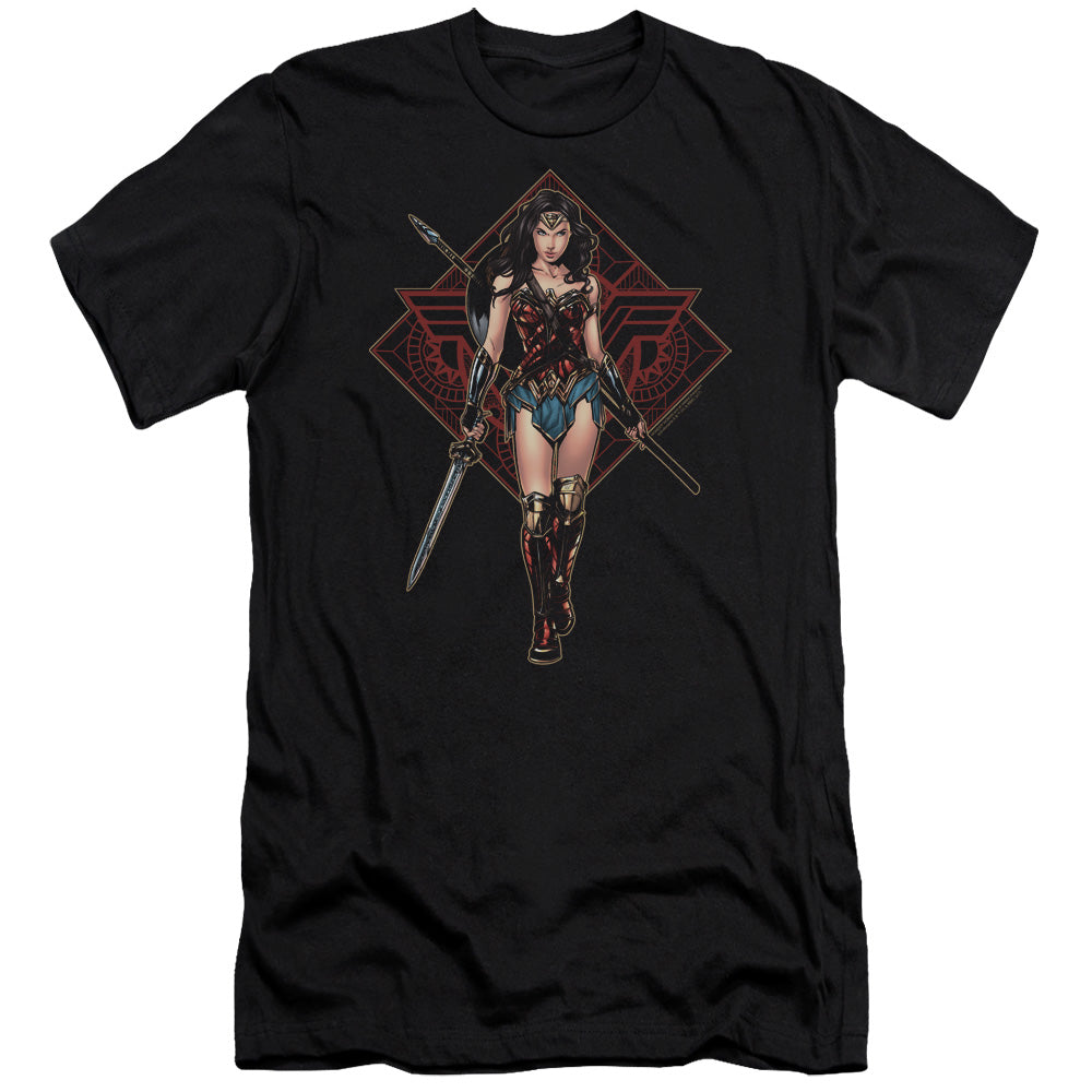 Wonder Woman Movie Warrior Hbo Premium Bella Canvas Slim Fit Mens T Shirt Black