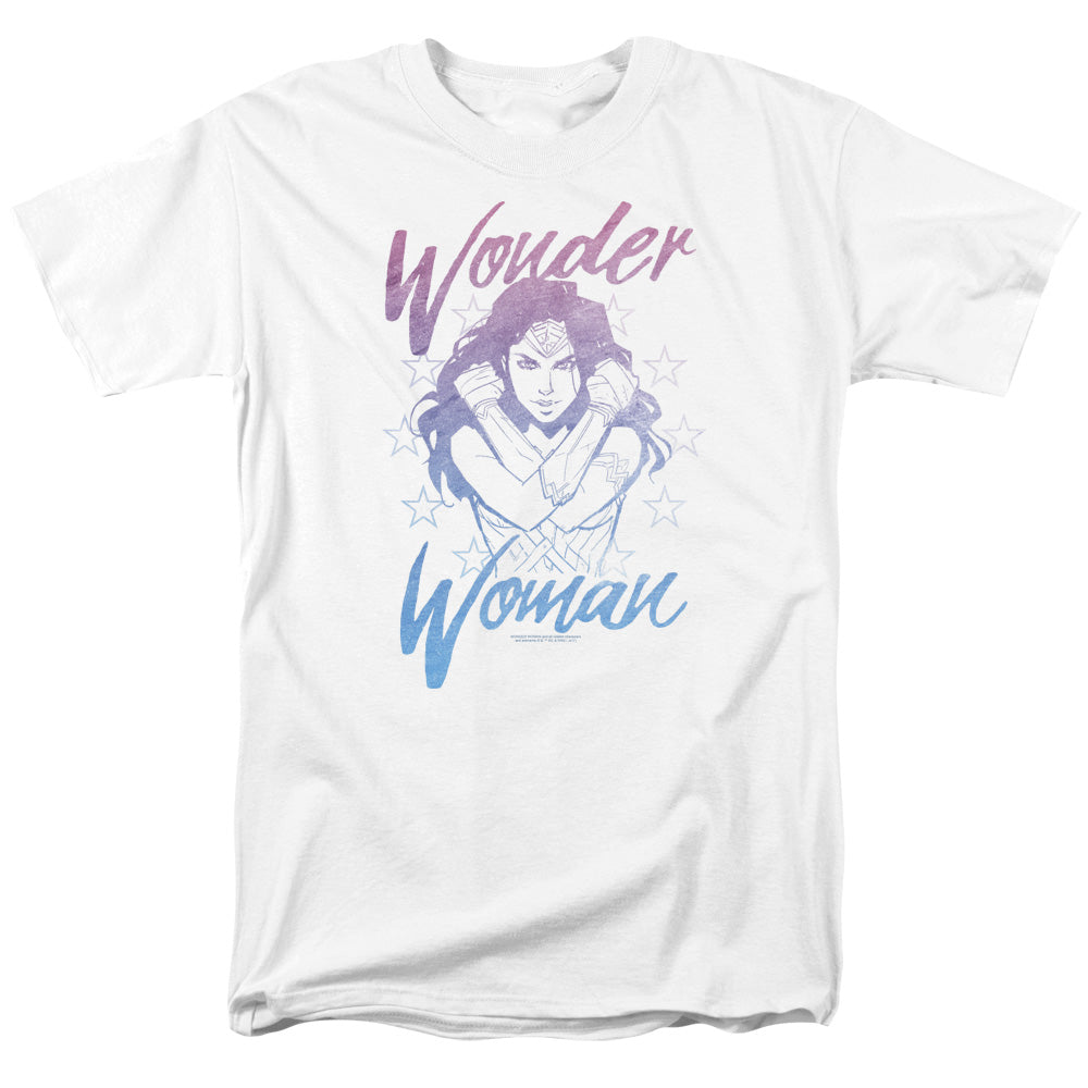 Wonder Woman Movie Retro Stance Mens T Shirt White Officially Licensed