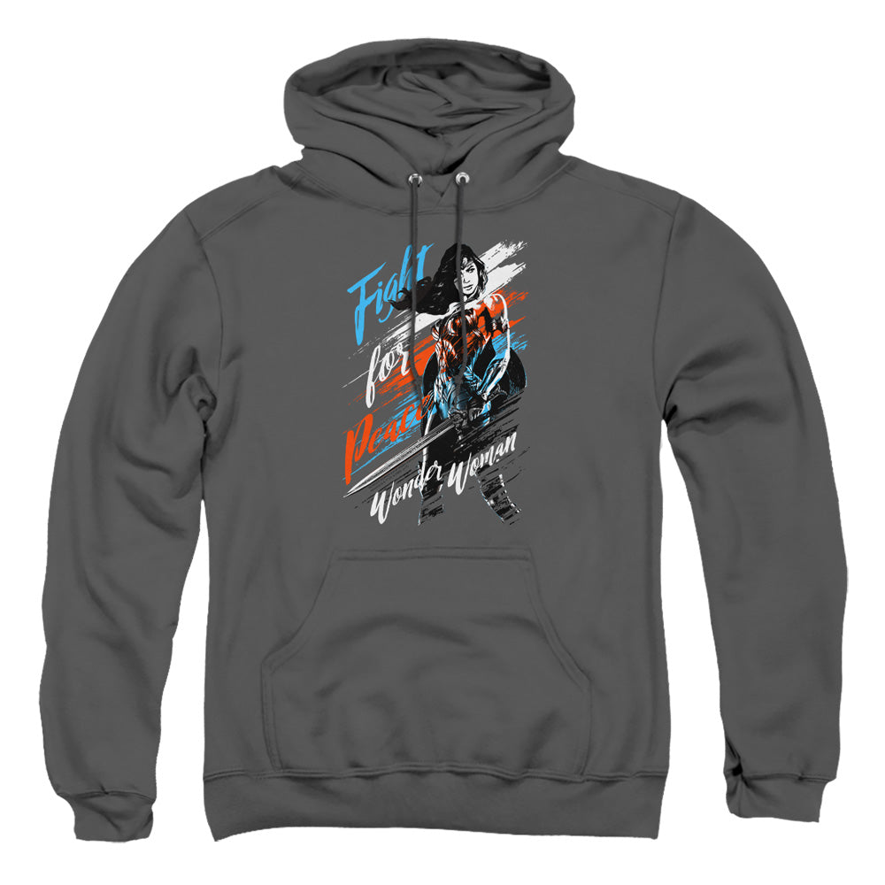Wonder Woman Movie Fight For Peace Mens Hoodie Charcoal Officially Licensed