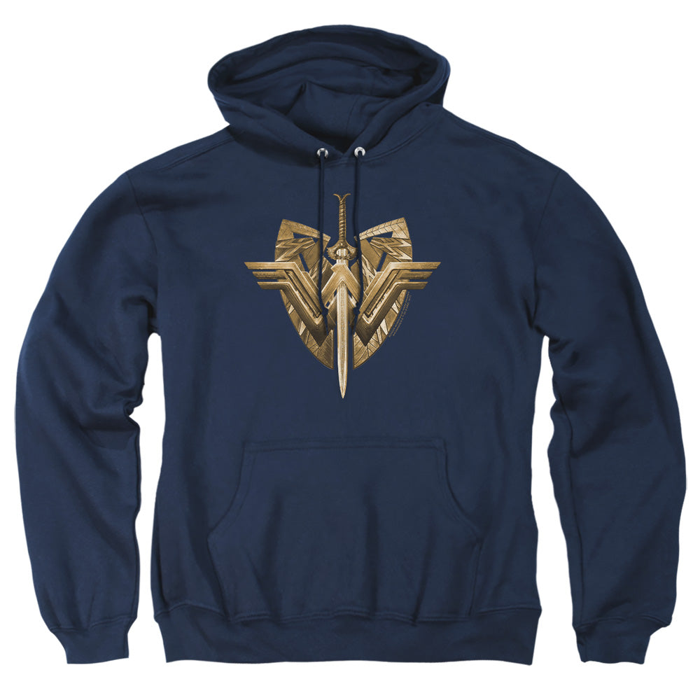 Wonder Woman Movie Sword Emblem Mens Hoodie Navy Officially Licensed