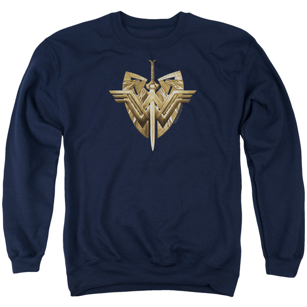 Wonder Woman Movie Sword Emblem Mens Crewneck Sweatshirt Navy