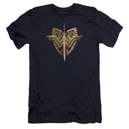 Wonder Woman Movie Sword Emblem Hbo Premium Bella Canvas Slim Fit Mens T Shirt Navy