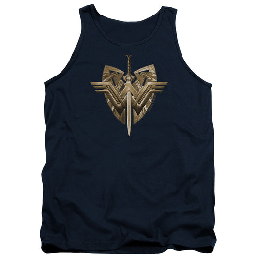 Wonder Woman Movie Sword Emblem Mens Tank Top Shirt Navy