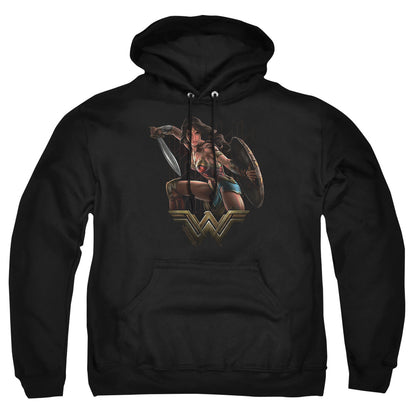 Wonder Woman Movie Fight Mens Hoodie Black Officially Licensed