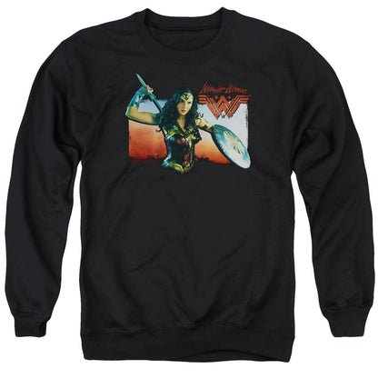 Wonder Woman Movie Warrior Woman Mens Crewneck Sweatshirt Black