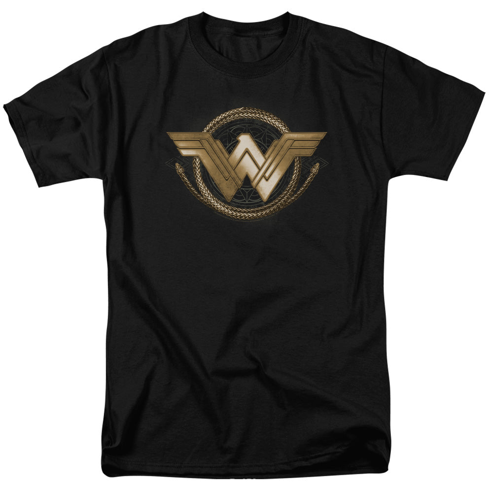 Wonder Woman Movie Lasso Logo Mens T Shirt Black Officially Licensed