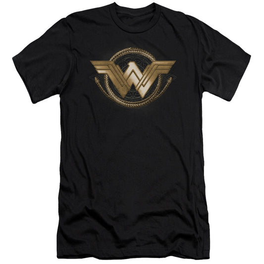 Wonder Woman Movie Lasso Logo Hbo Premium Bella Canvas Slim Fit Mens T Shirt Black