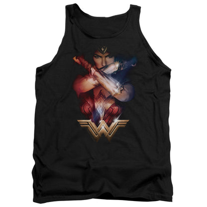 Wonder Woman Movie Arms Crossed Mens Tank Top Shirt Black Officially Licensed