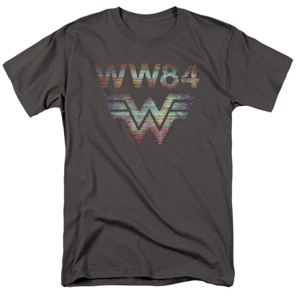 Wonder Woman 84 Static Tv Lines Mens T Shirt Charcoal Officially Licensed