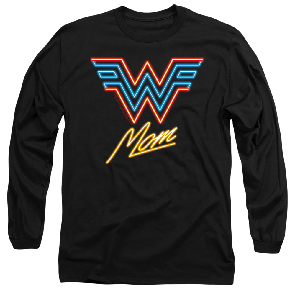 Wonder Woman 84 Wonder Mom Neon Mens Long Sleeve Shirt Black Officially Licensed