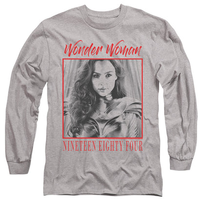 Wonder Woman 84 Wonder Chic Mens Long Sleeve Shirt Athletic Heather Officially Licensed