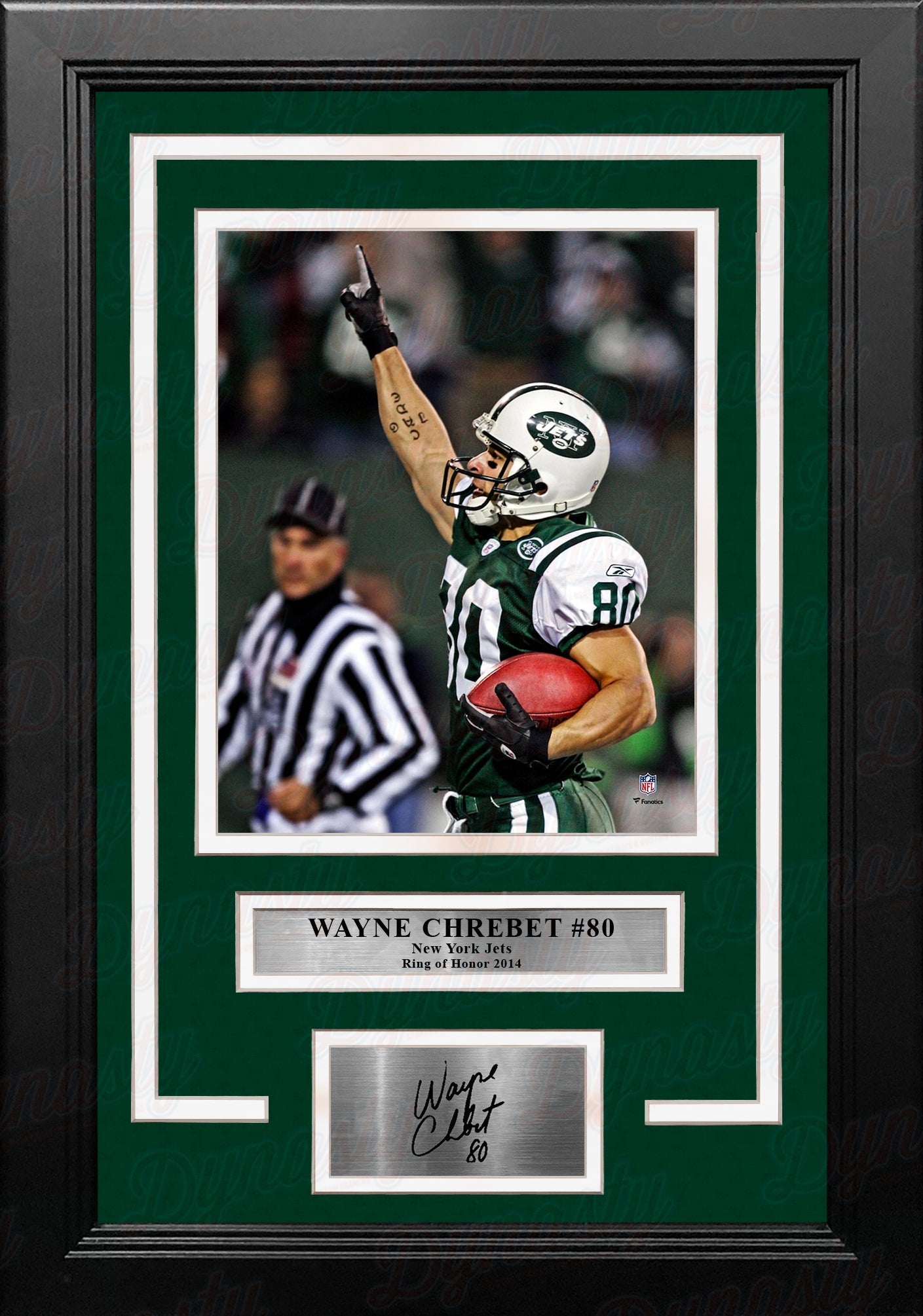 Wayne Chrebet Celebration New York Jets 8" x 10" Framed Football Photo with Engraved Autograph