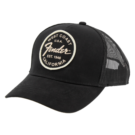 Fender West Coast Mesh Back Trucker Hat Black