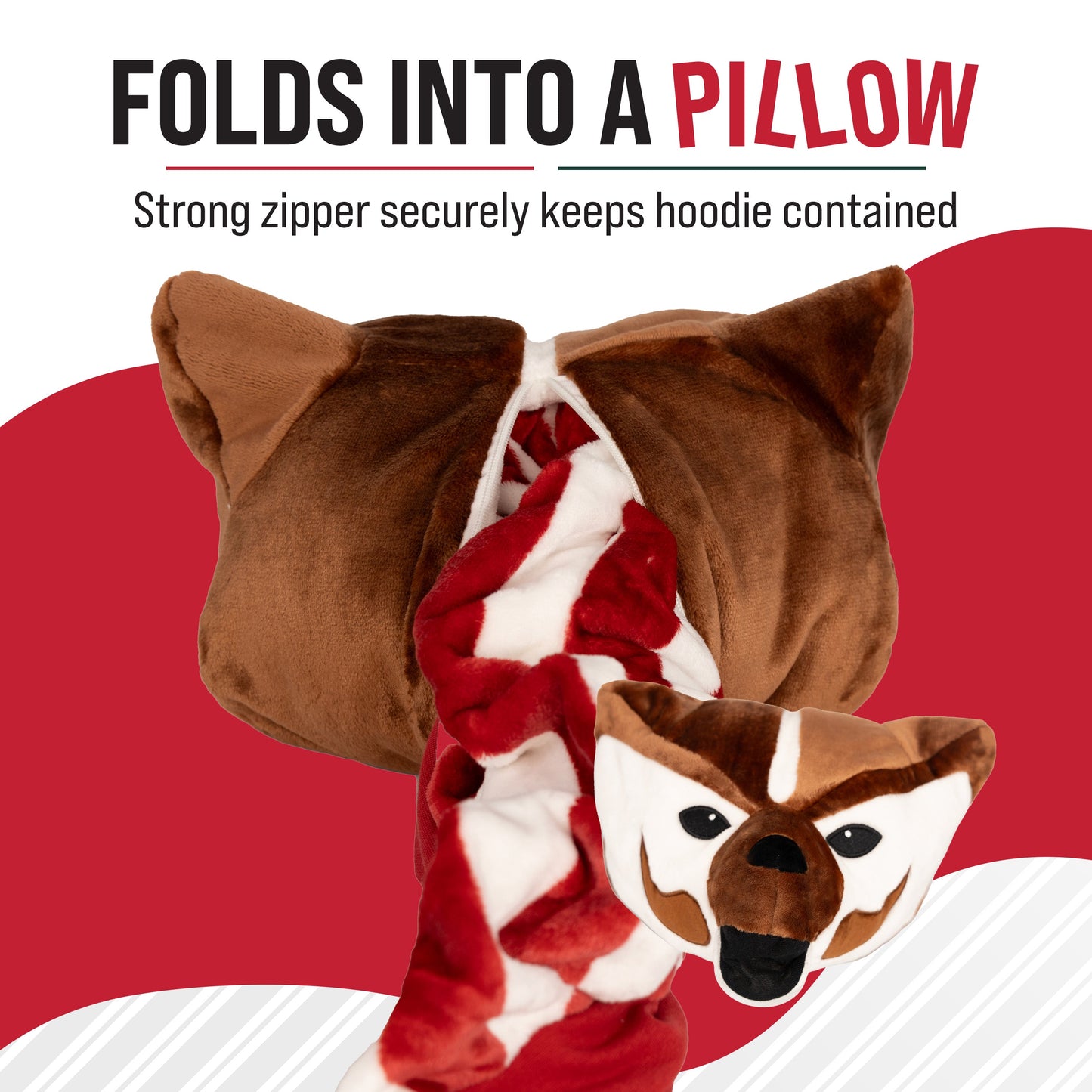 University of Wisconsin Bucky the Badger Snugible 2-in-1 Blanket Hoodie & Pillow