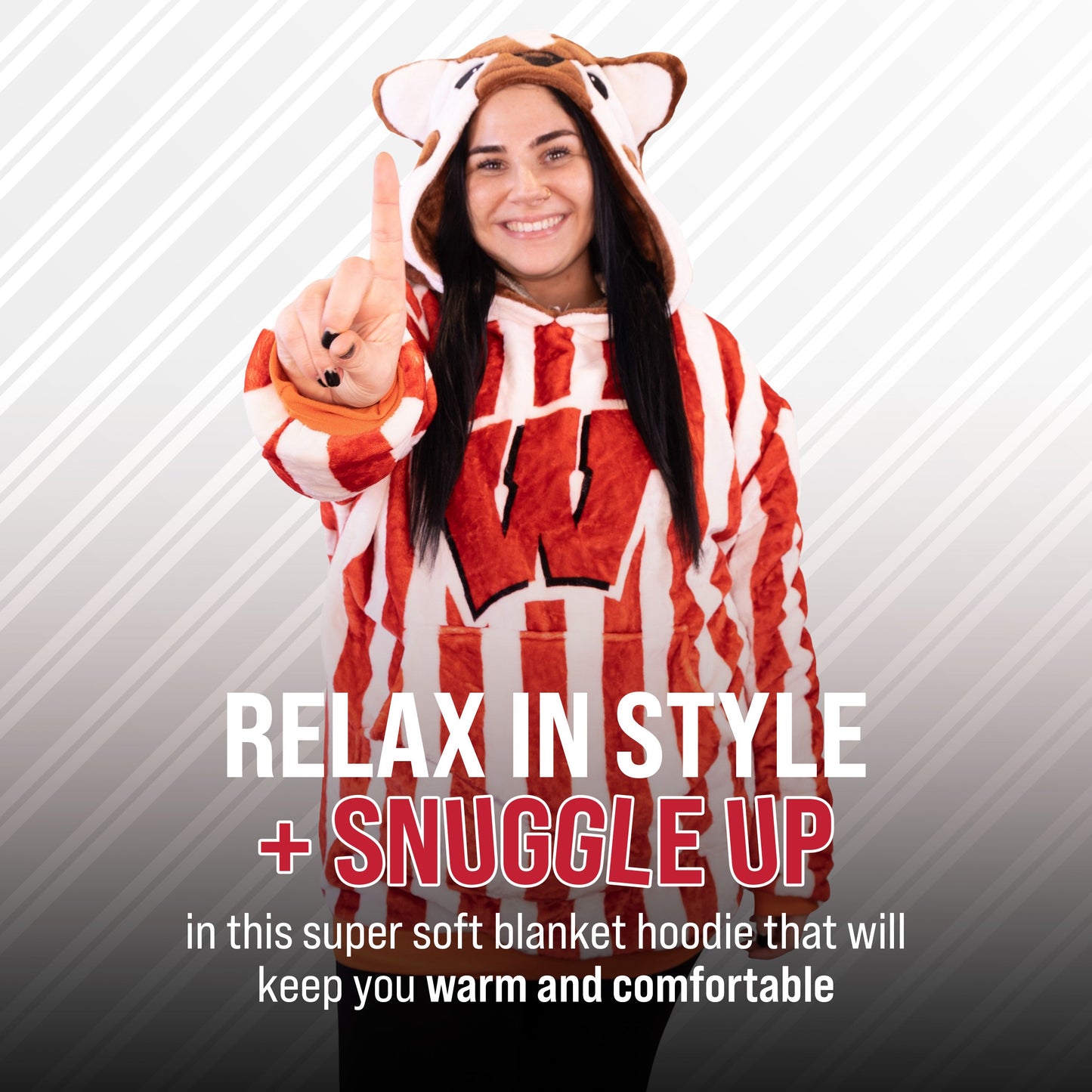 University of Wisconsin Bucky the Badger Snugible 2-in-1 Blanket Hoodie & Pillow