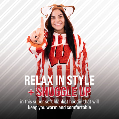 University of Wisconsin Bucky the Badger Snugible 2-in-1 Blanket Hoodie & Pillow