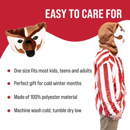 University of Wisconsin Bucky the Badger Snugible 2-in-1 Blanket Hoodie & Pillow