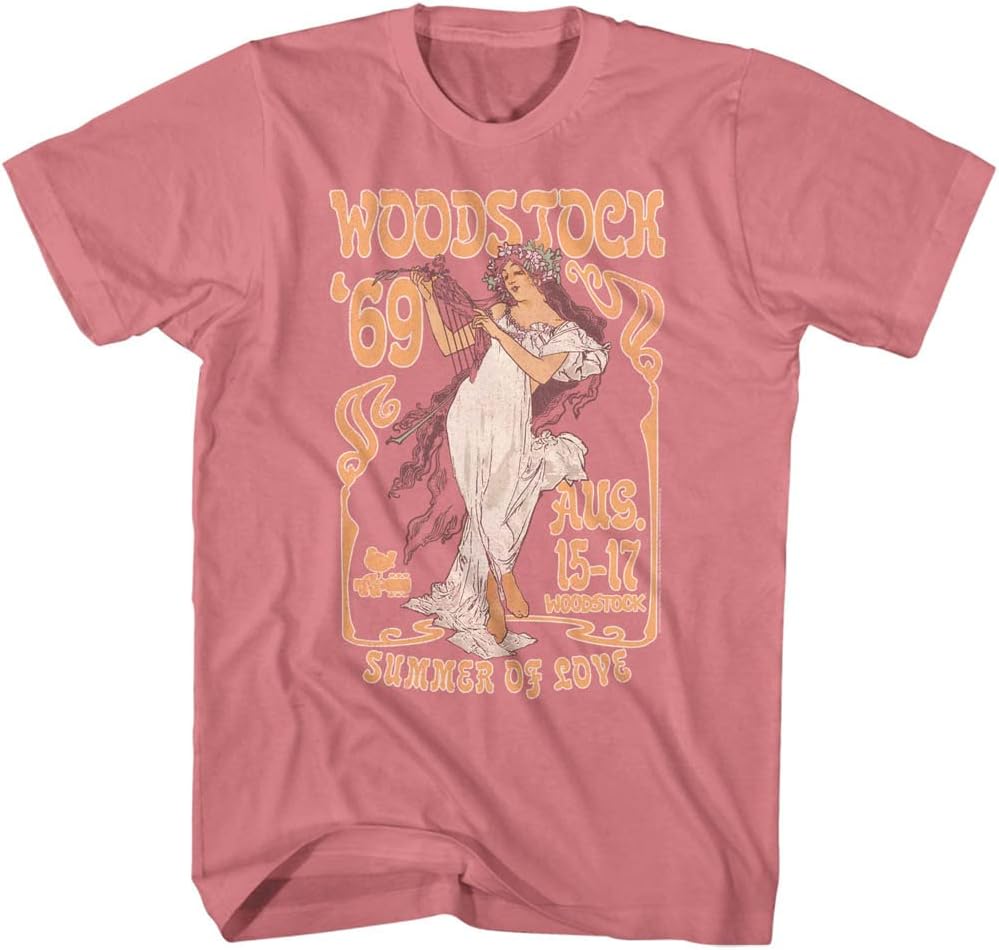 Woodstock Summer of Love 1969 Pink Mens T-shirt