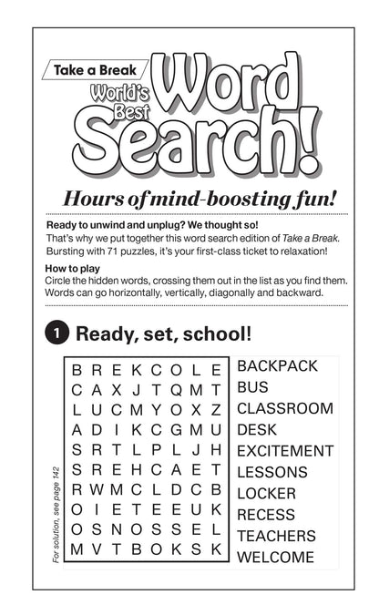 Take a Break - Word Search (Large Print): 71 Fall-Themed Puzzles, Easy, All Ages, Hours Of Mind-Boosting Fun, Brain Challenges, Relax, Unwind Your Way, Unplug, De-Stress, Reduce Anxiety & Solve!