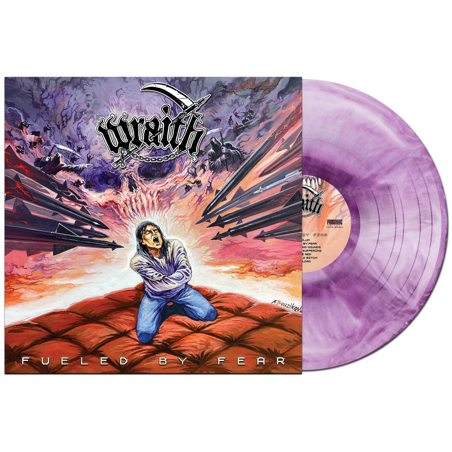Wraith - Fueled by Fear - White & Purple Swirl LP Vinyl Record
