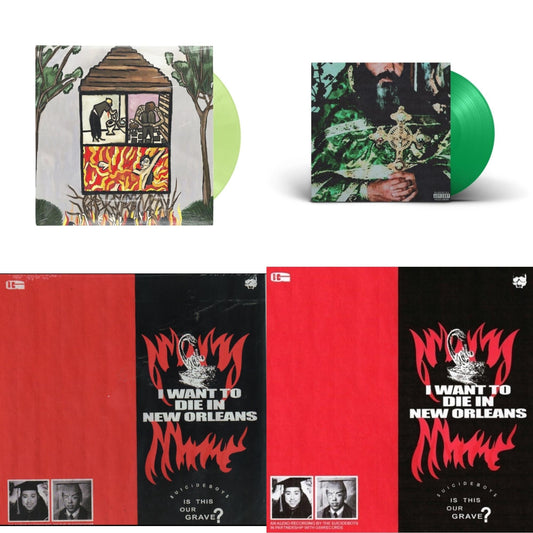 $Uicideboy$ - Long Term Effects Of Suffering (Glow Green LP Vinyl) & Sing Me A Lullaby My Sweet Temptation (Green LP Vinyl) & I Want To Die In New Orleans (Red/Black LP Vinyl) & I Want To Die In New Orleans (Silver LP Vinyl)