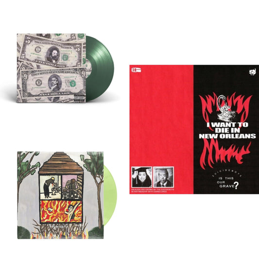 $Uicideboy$ - Long Term Effects Of Suffering (Glow Green LP Vinyl) & New World Depression (Coke Bottle LP Vinyl) & I Want To Die In New Orleans (Silver LP Vinyl)