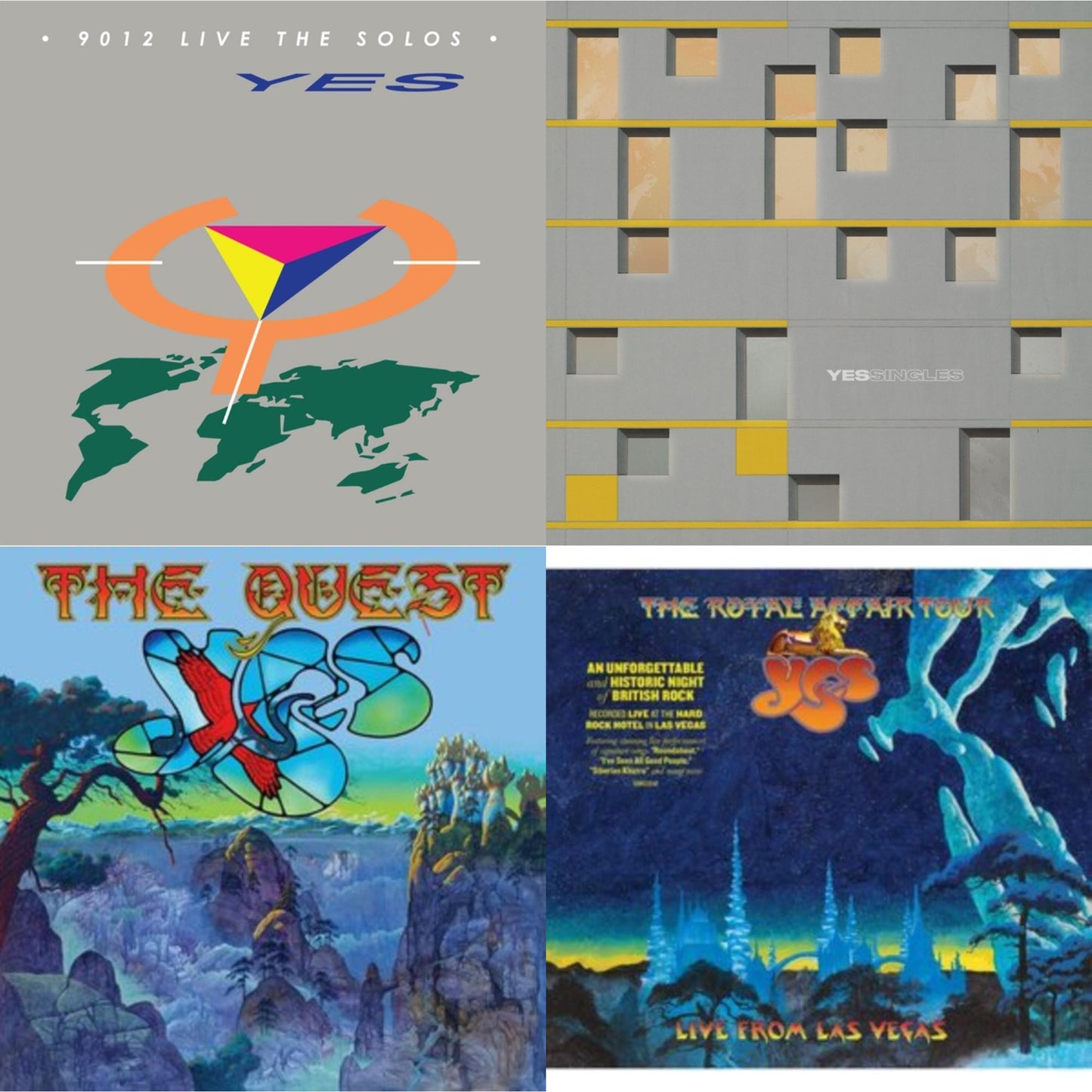 Yes - Yessingles (Yellow/Orange/Black Splatter LP Vinyl) (Rocktober) & Quest (2LP/2CD) & Royal Affair Tour (Live In Las Vegas) & 9012Live - The Solos (180G/Limited Edition)