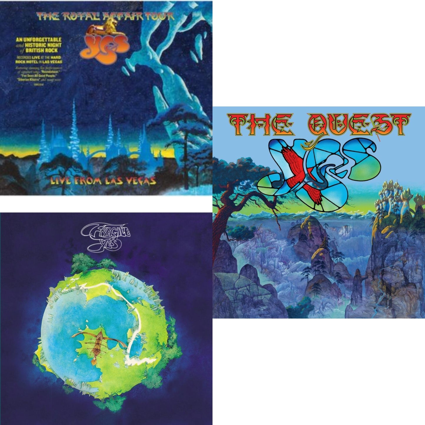 Yes - Quest (2LP/2CD/Sky Blue Vinyl) (I) & Royal Affair Tour (Live In Las Vegas) & Fragile (Super Deluxe/LP/CD/DVD)