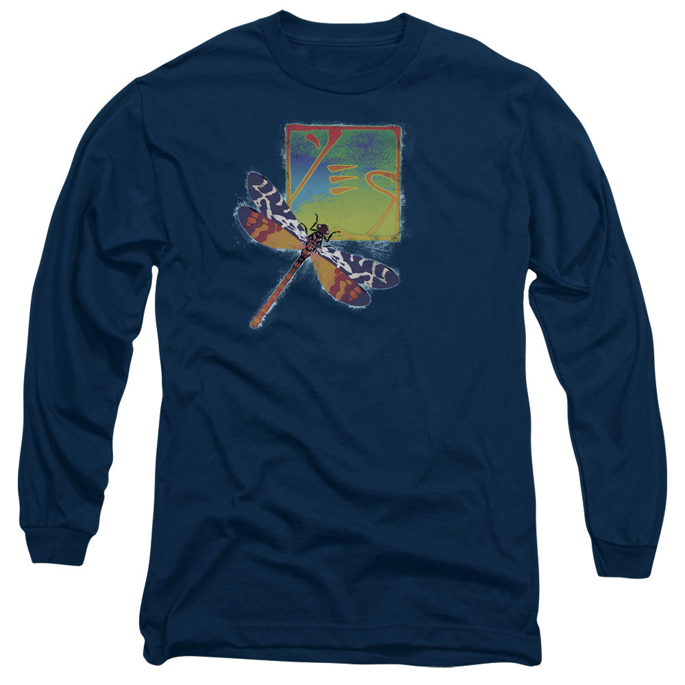 Yes Dragonfly Mens Long Sleeve Shirt Navy