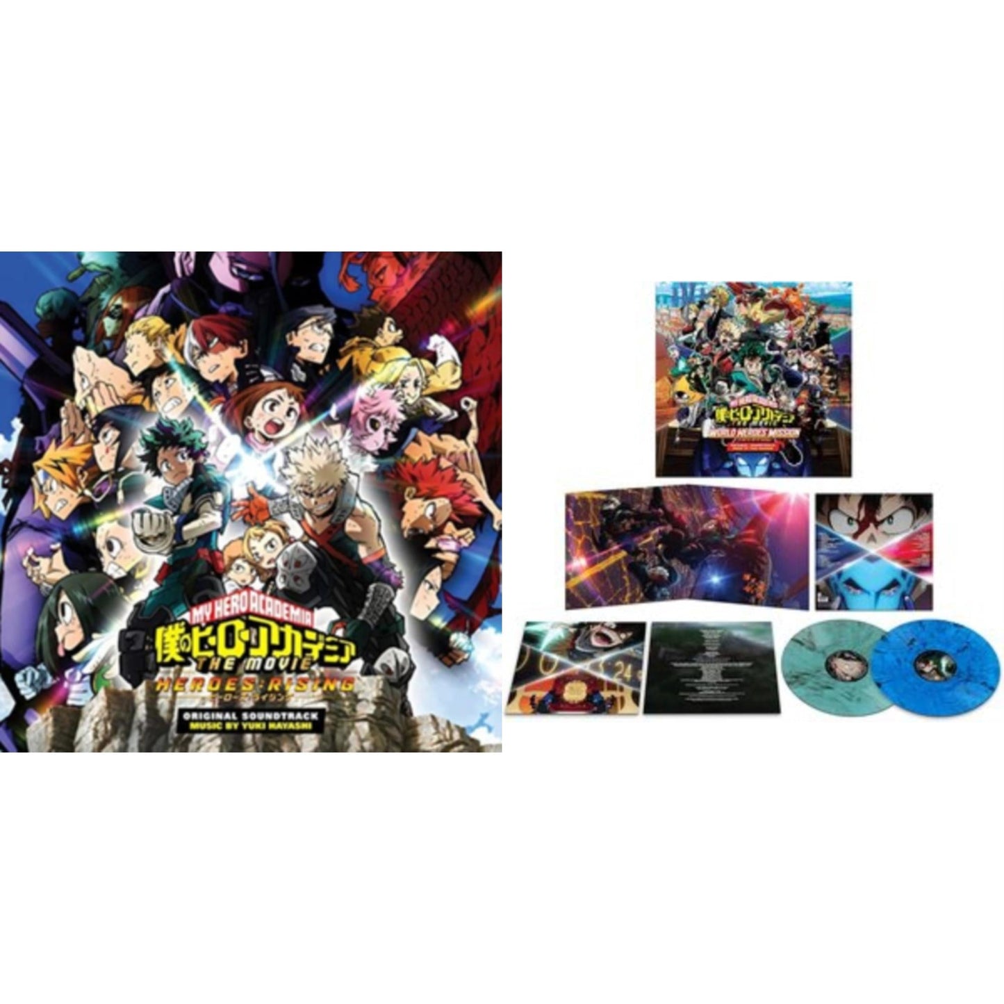 Yuki Hayashi - My Hero Academia: Heroes Rising (Translucent Clear W/ Rainbow Splatter Vinyl/2LP) & My Hero Academia: World Heroes' Mission Ost