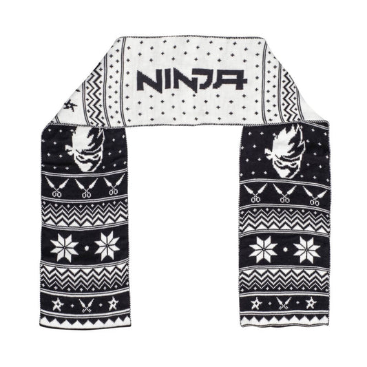 Fortnite Youth Ninja Logo Scarf - White-Black