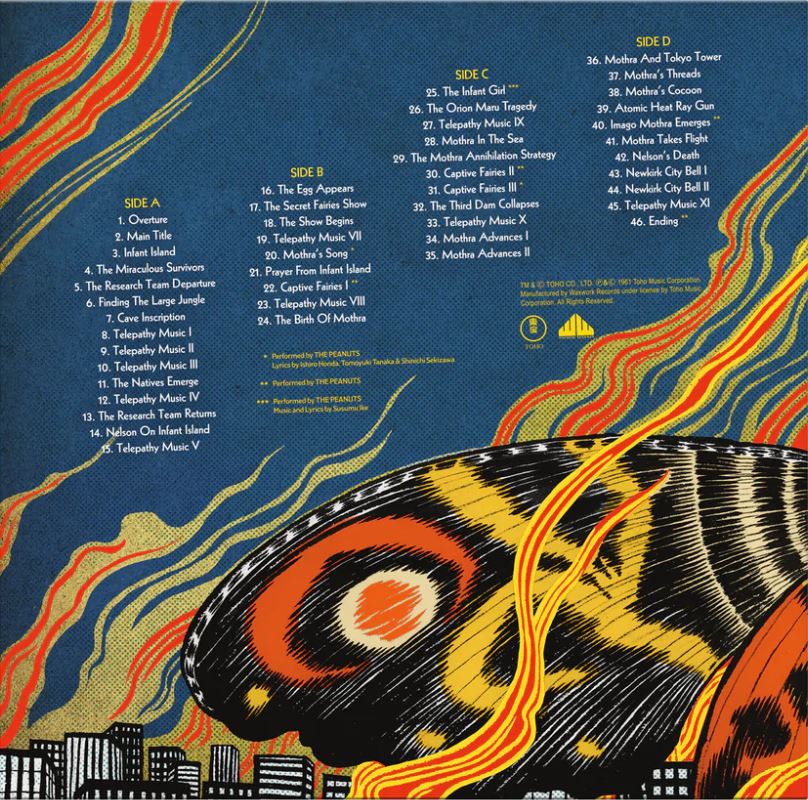 Mothra Original Motion Picture Soundtrack (180g, 2LP, Art Print, Yellow Splatter Vinyl) Vinyl Record