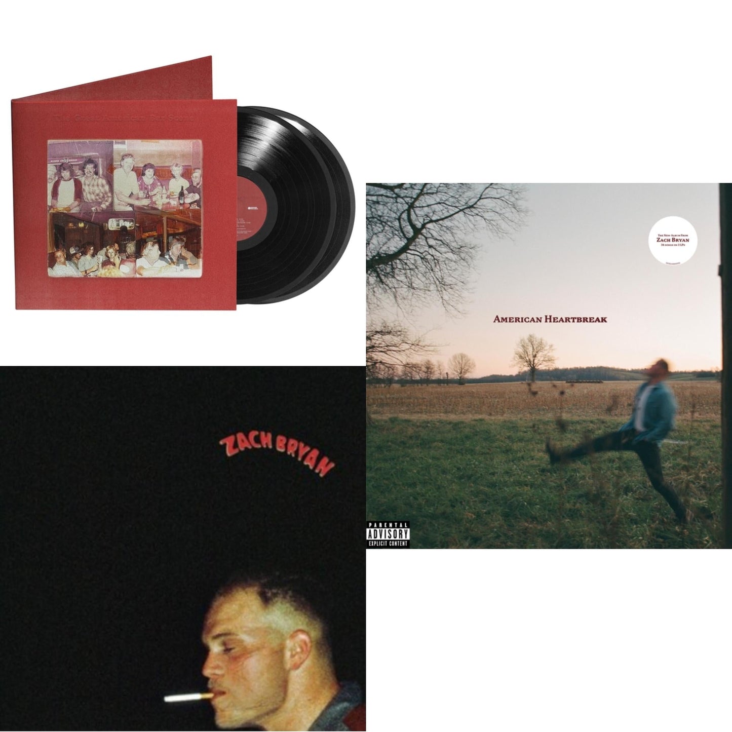 Zach Bryan - Great American Bar Scene (2LP) & Zach Bryan (2LP) & American Heartbreak