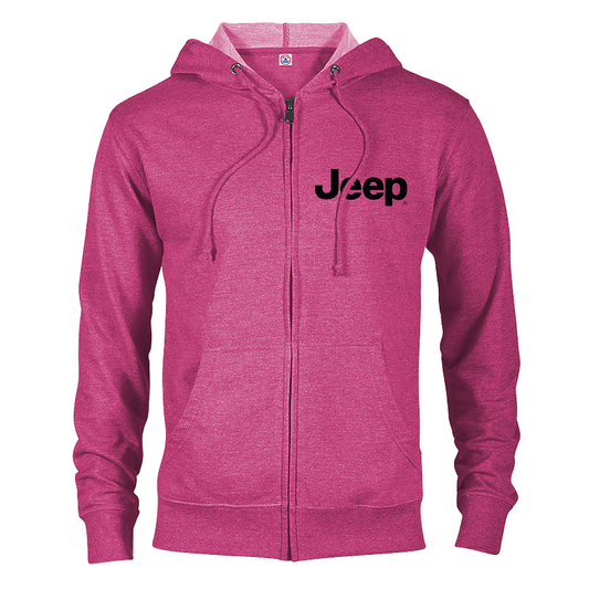Ladies Jeep® Text Zip Hoodie - Pink