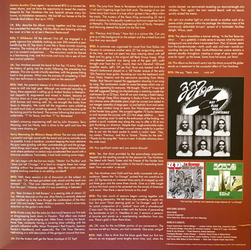 ZZ Top – Tres Hombres (LP Vinyl) Vinyl Record