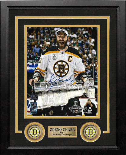 Zdeno Chara 2011 Stanley Cup Boston Bruins Autographed 8" x 10" Framed Hockey Photo