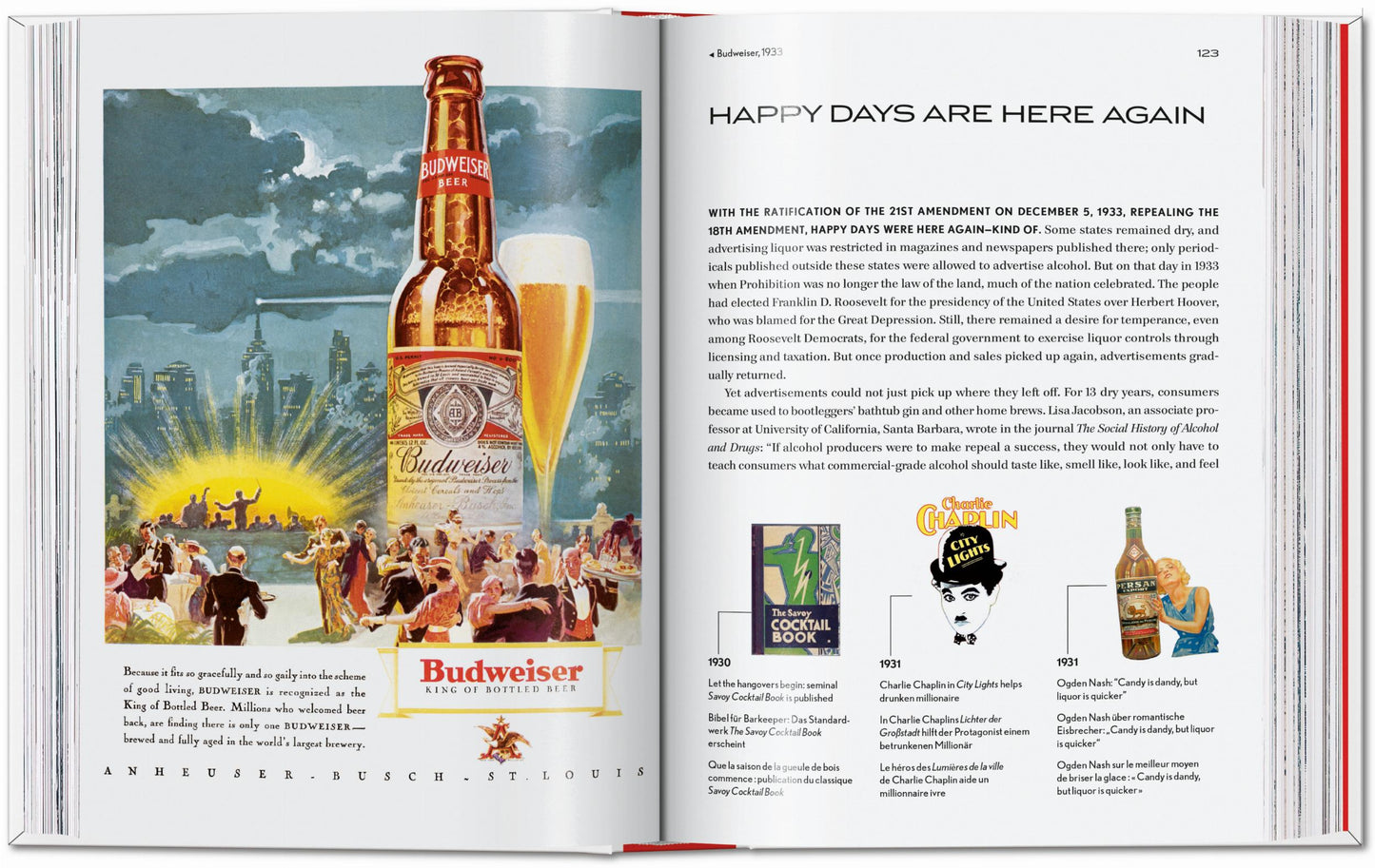 20th Century Alcohol & Tobacco Ads. 45th Ed. (German, French, English) Book